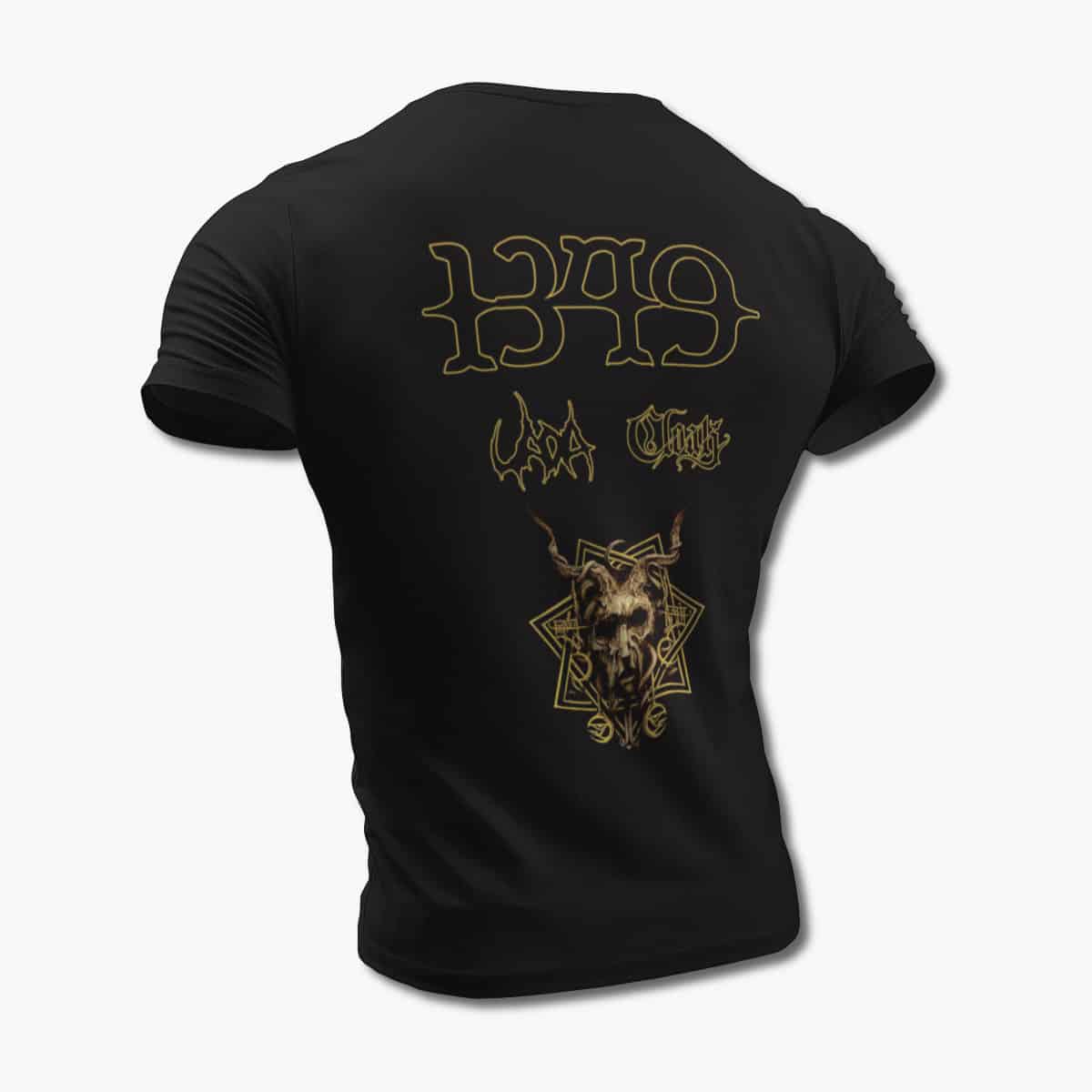1349 Uada Cloak Tour T-Shirt, 1349 Uada Cloak Tour The Infernal Pathway Artwork Black Tee Shirt, Melodic Black Metal Merchandise