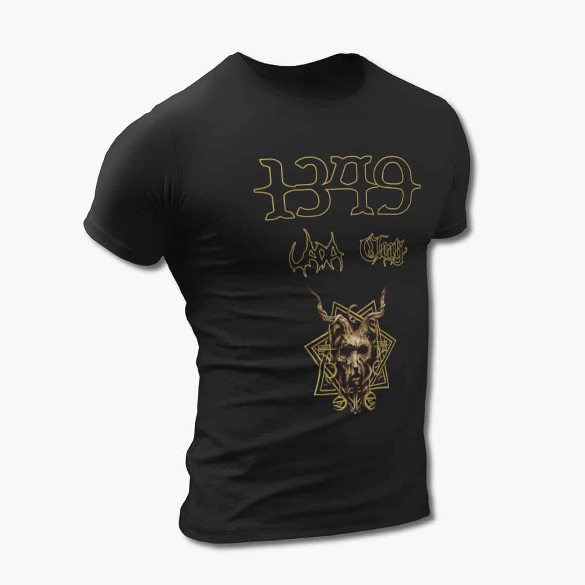 1349 Uada Cloak Tour T-Shirt, 1349 Uada Cloak Tour The Infernal Pathway Artwork Black Tee Shirt, Melodic Black Metal Merchandise