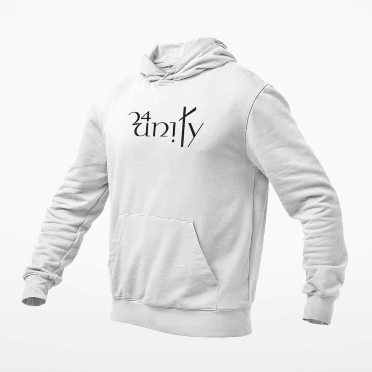 24Unity Hoodie, 24Unity Logo White Hoodie, Progressive Metal Merchandise