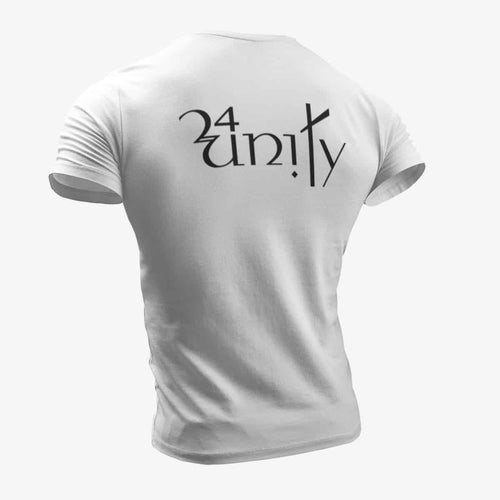 24Unity T-Shirt, 24Unity Logo White T-Shirt, Progressive Metal Merchandise