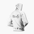 24Unity Zip Hoodie, 24Unity Logo White Zipper Hoodie, Progressive Metal Merchandise