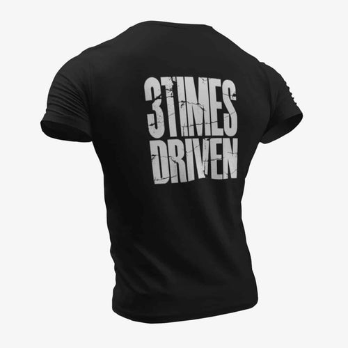 3 Times Driven T-Shirt, 3 Times Driven Logo Black T-Shirt, Heavy Metal Merchandise