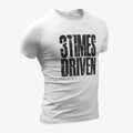 3 Times Driven T-Shirt, 3 Times Driven Logo White T-Shirt, Heavy Metal Merchandise