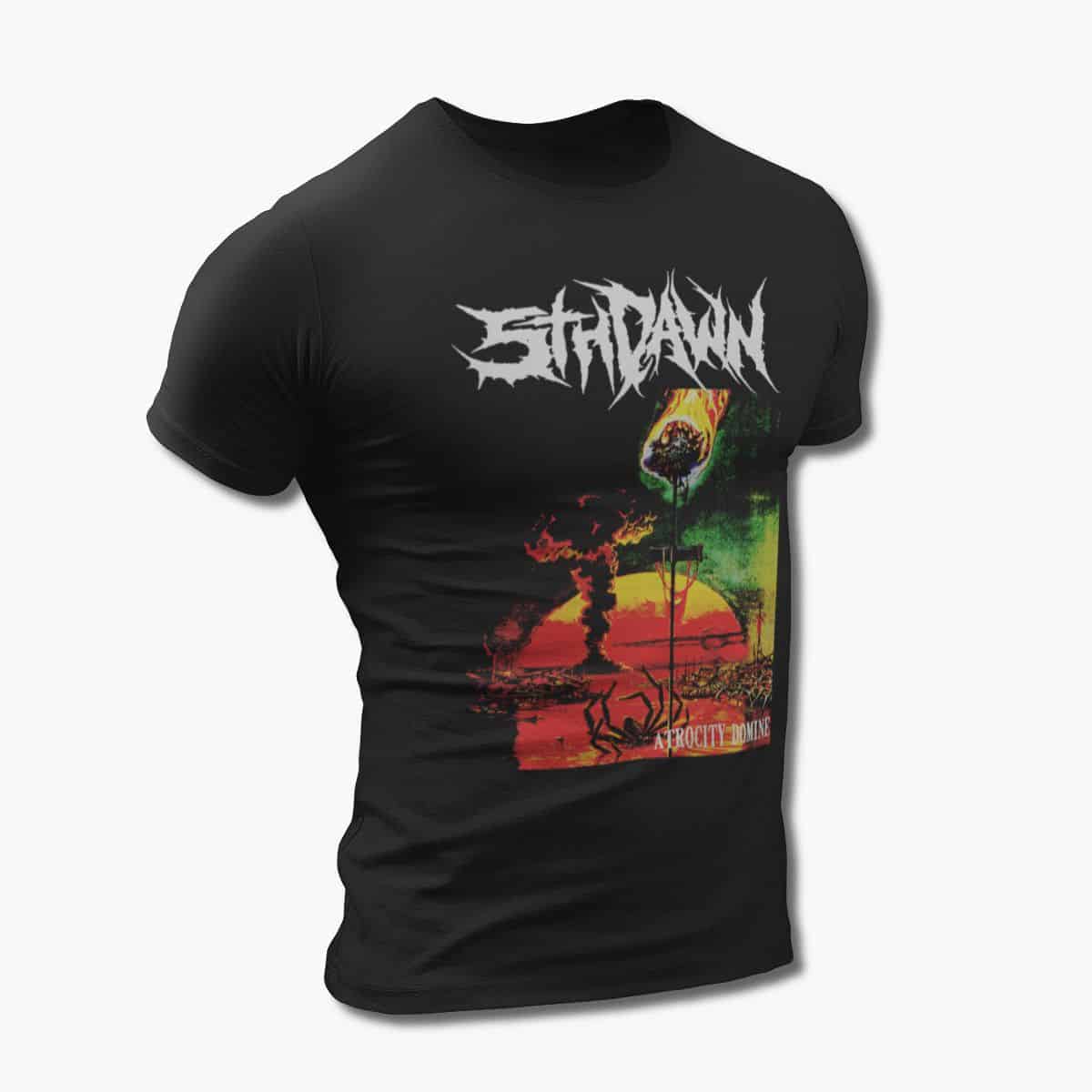 5th Dawn Band T-Shirt, 5th Dawn Atrocity Domine Black Tee Shirt, Death Metal Merchandise