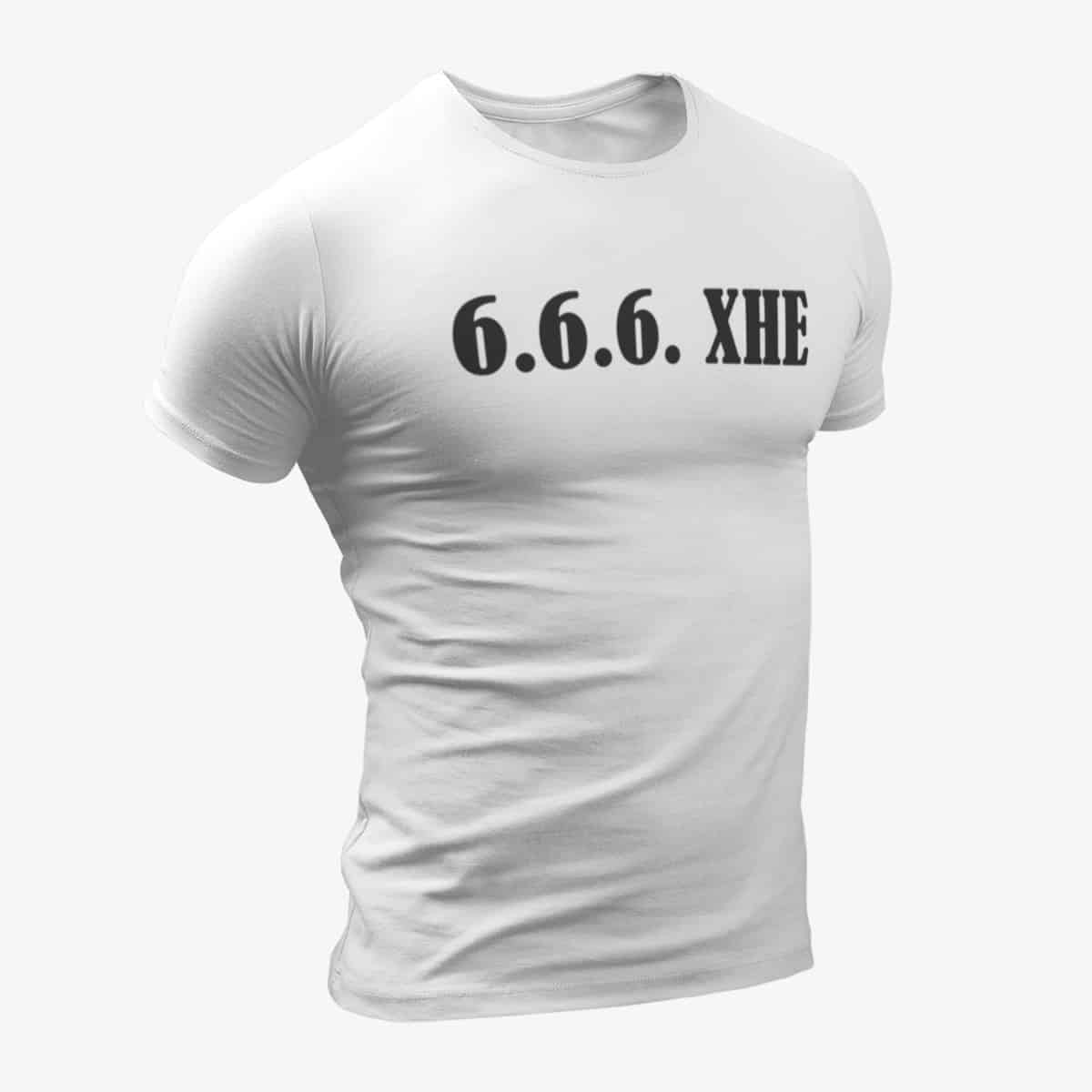 666 XHE T-Shirt, 666 XHE Logo White T-Shirt, Heavy Metal Merchandise
