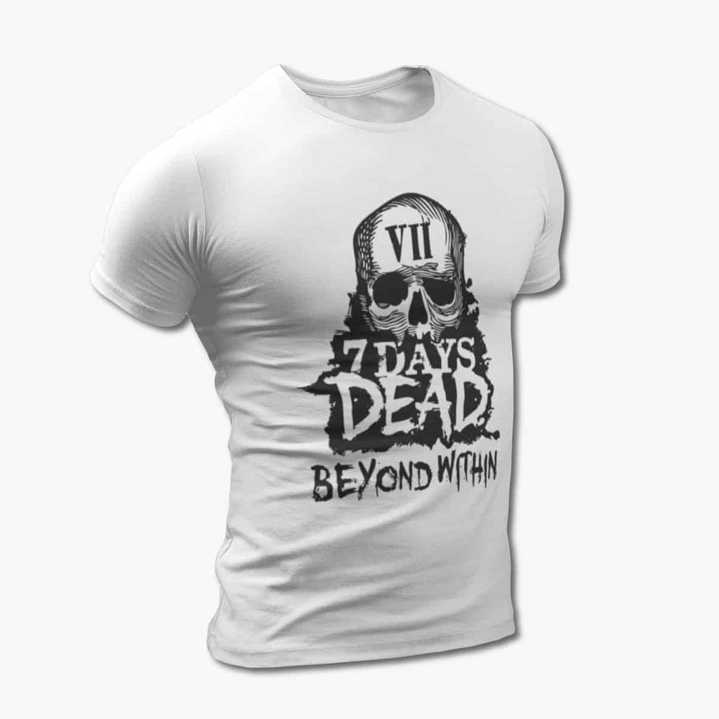 7 Days Dead Band T-Shirt, 7 Days Dead Beyond Within White Tee Shirt, Hard Rock Merchandise