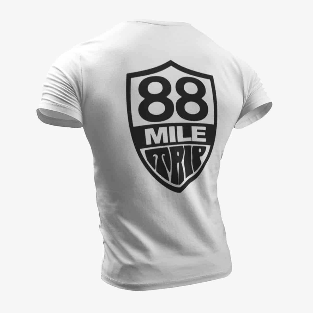 88 Mile Trip T-Shirt, 88 Mile Trip Logo White T-Shirt, Stoner Metal Merchandise