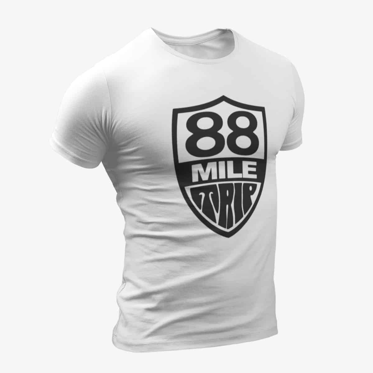 88 Mile Trip T-Shirt, 88 Mile Trip Logo White T-Shirt, Stoner Metal Merchandise