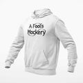 A Fool’s Mockery Hoodie, A Fools Mockery Logo White Hoodie, Progressive Metal Merchandise