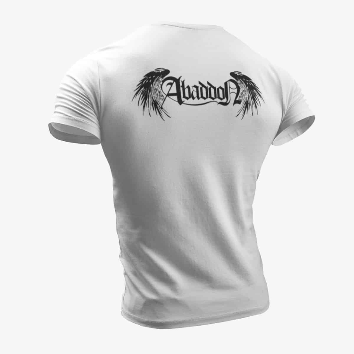 Abaddon T-Shirt, Abaddon Logo White T-Shirt, Heavy Metal Merchandise