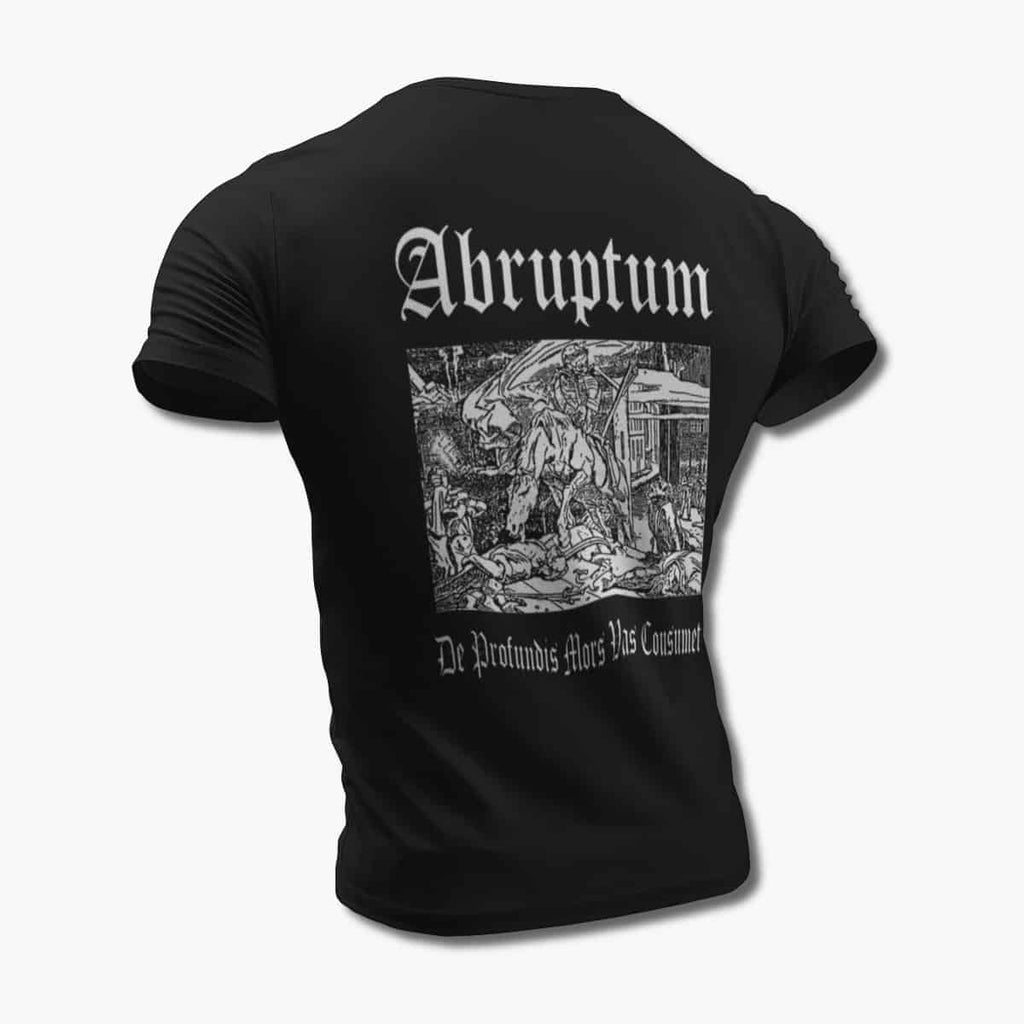 Abruptum Band T-Shirt, Abruptum De Profundis Mors Vas Cousumet Black Tee Shirt, Power Metal Merchandise