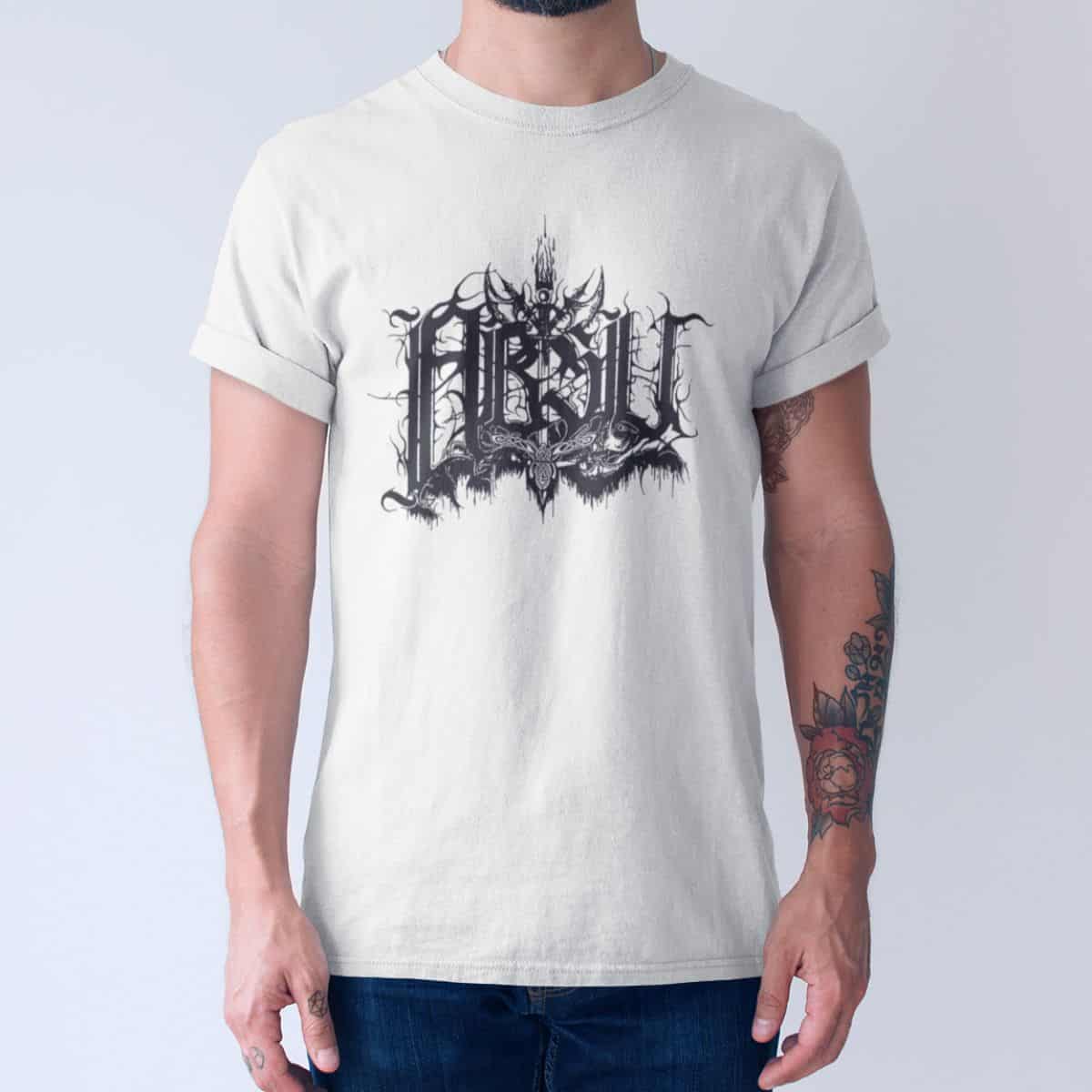 Absu Band T-Shirt, Absu Logo White Tee Shirt, Death Metal, Black Metal, Thrash Metal Merch