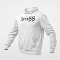 Access Hoodie, Access Logo White Hoodie, Heavy Metal Merchandise