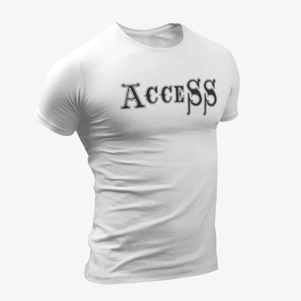 Access T-Shirt, Access Logo White T-Shirt, Heavy Metal Merchandise