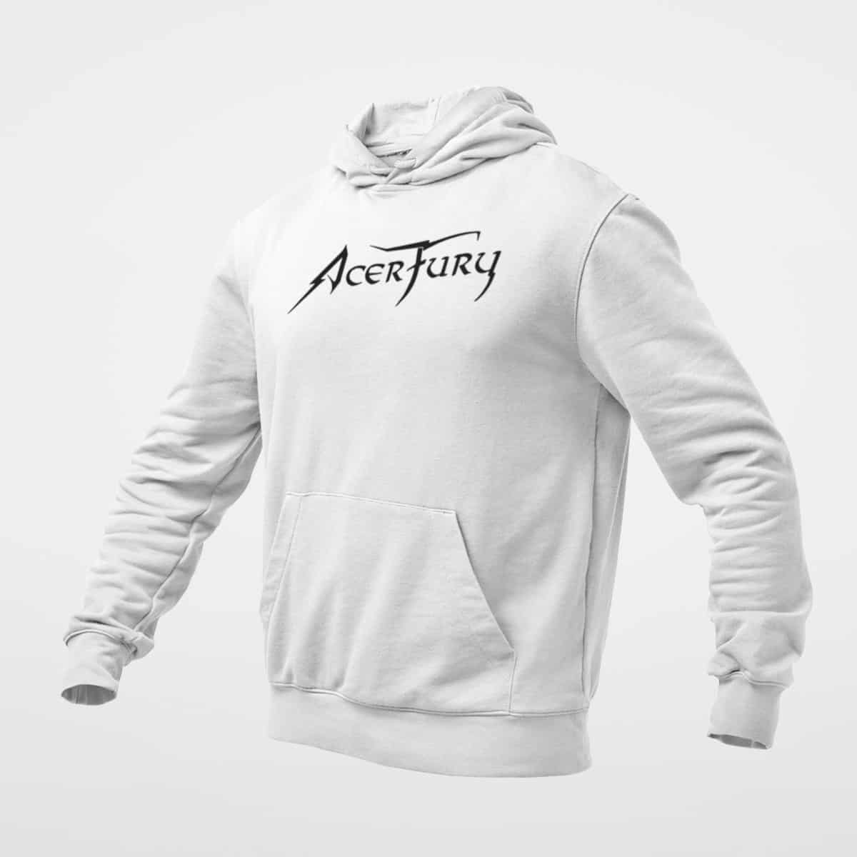 Acer Fury Hoodie, Acer Fury Logo White Hoodie, Heavy Metal Merchandise