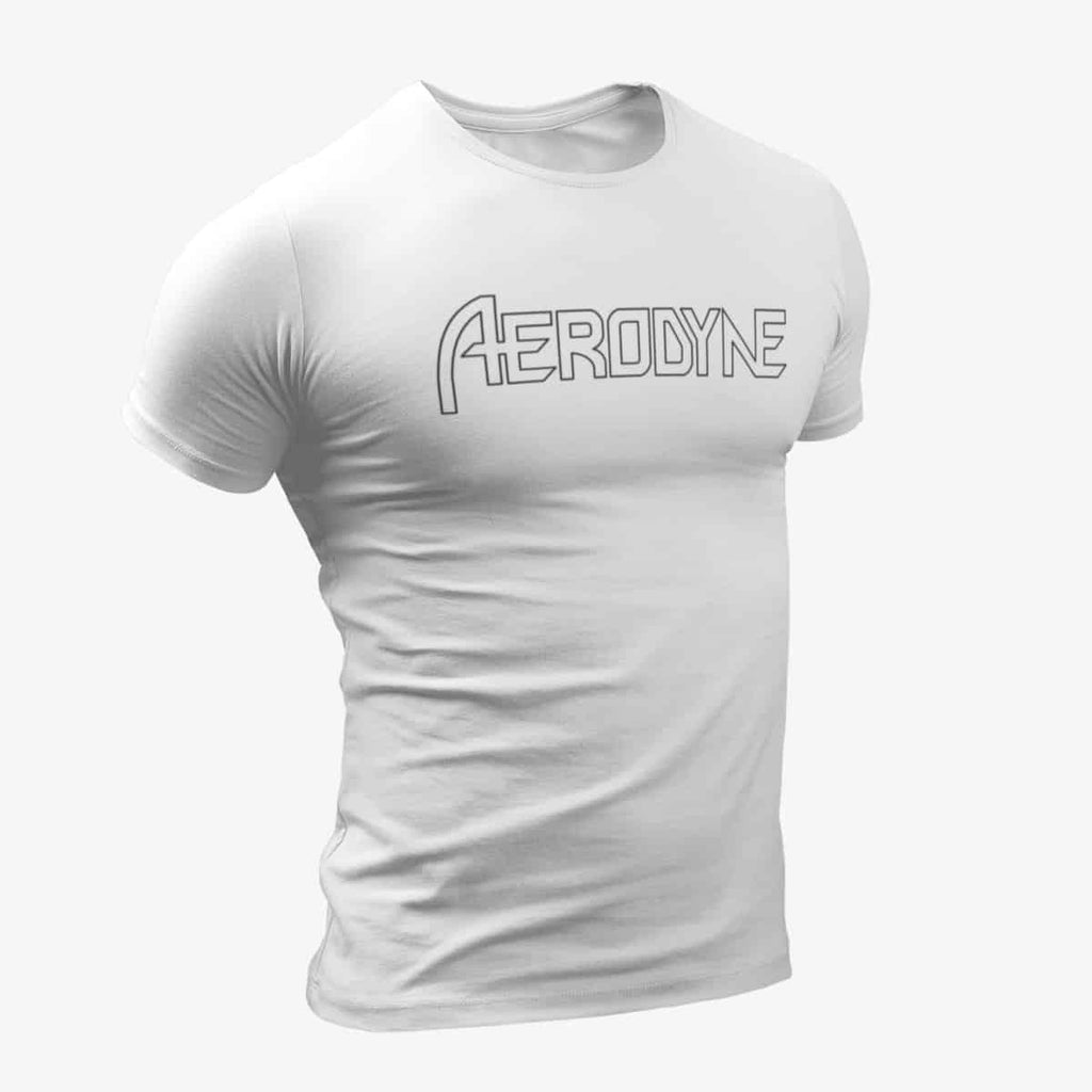 Aerodyne T-Shirt, Aerodyne Logo White T-Shirt, Melodic Heavy Metal Merchandise