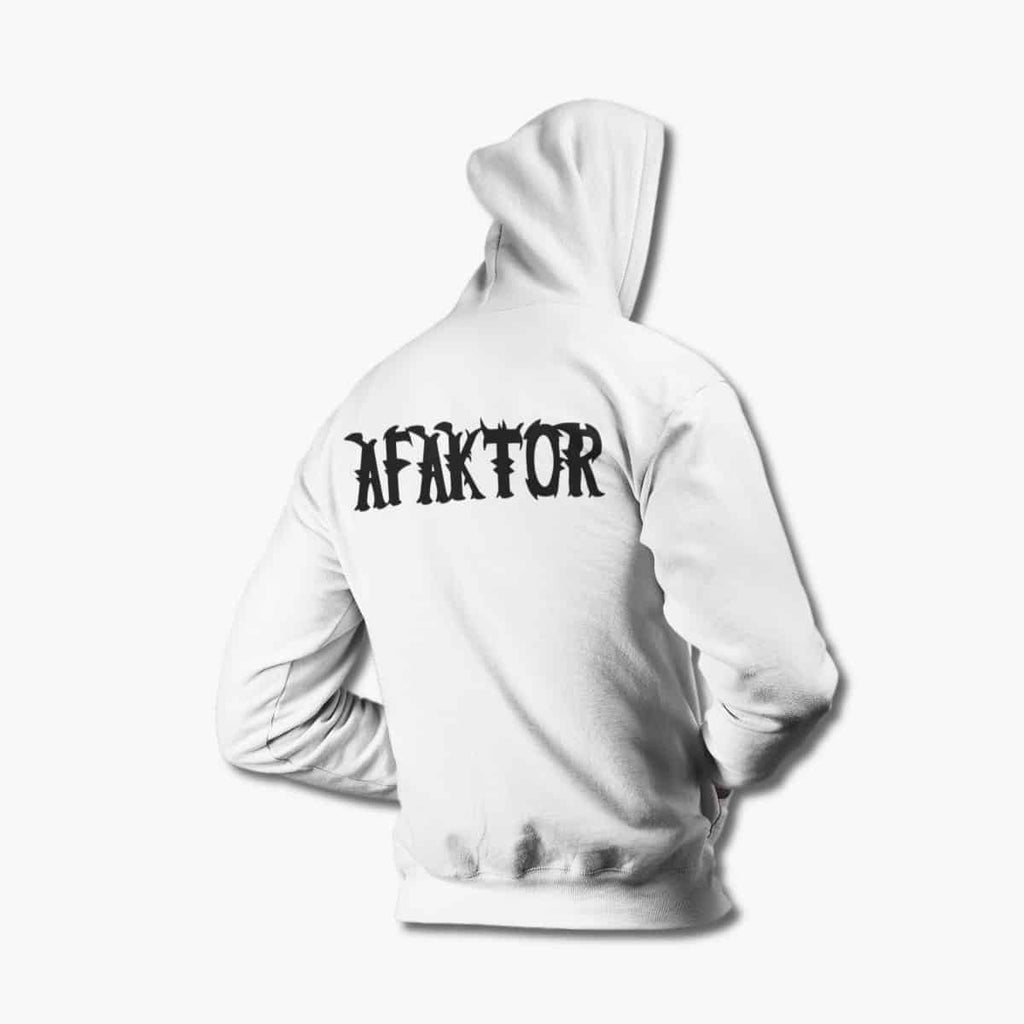 Afaktor Hoodie, Afaktor Logo White Hoodie, Hard Rock Merchandise