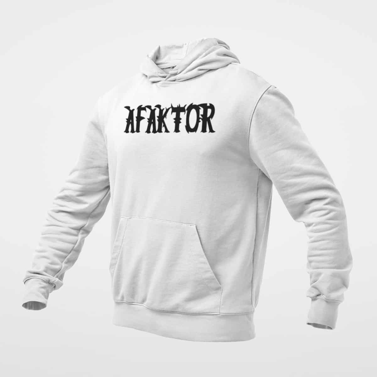 Afaktor Hoodie, Afaktor Logo White Hoodie, Hard Rock Merchandise