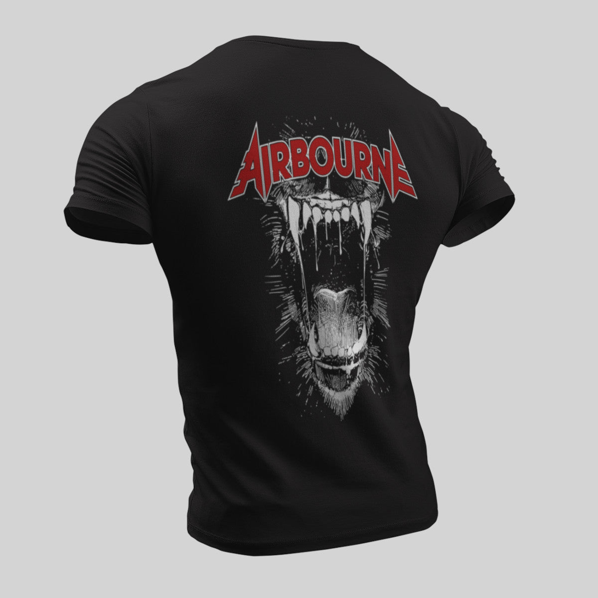 Airbourne T-Shirt, Airbourne Black Dog Barking Black T-Shirt