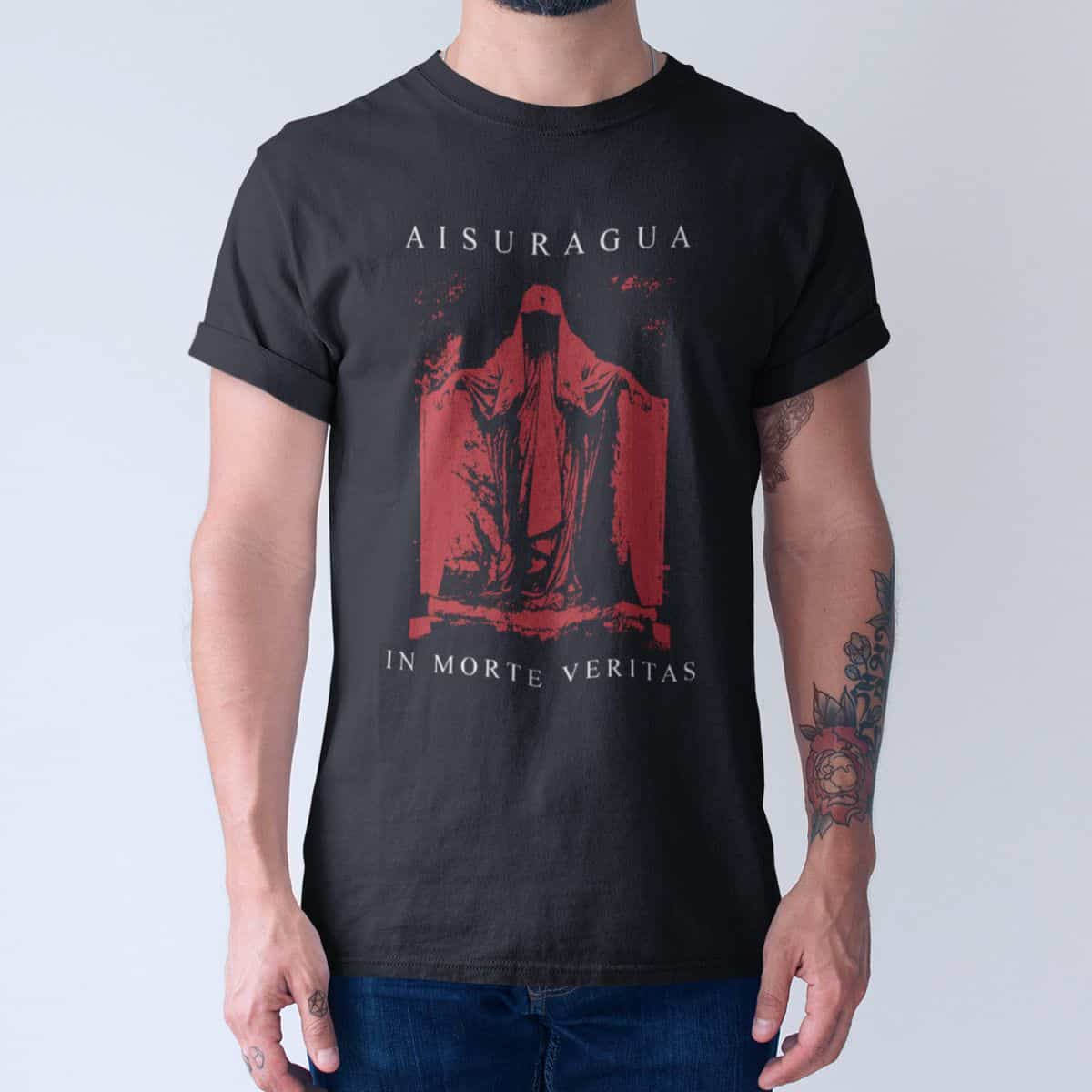 Aisuragua In Morte Veritas T-Shirt, Black Metal Merch