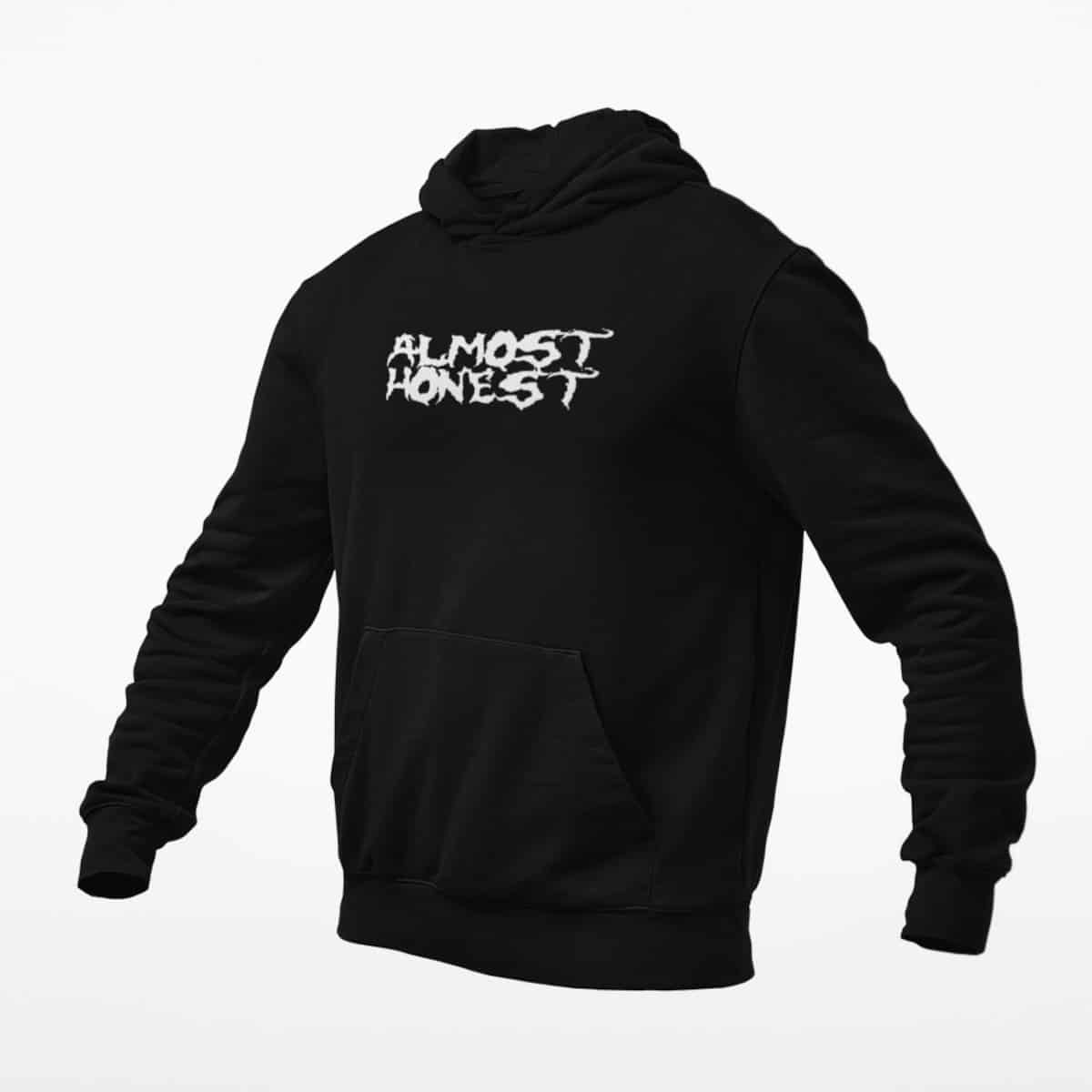 Almost Honest Hoodie, Almost Honest Logo Black Hoodie, Stoner Rock Merchandise