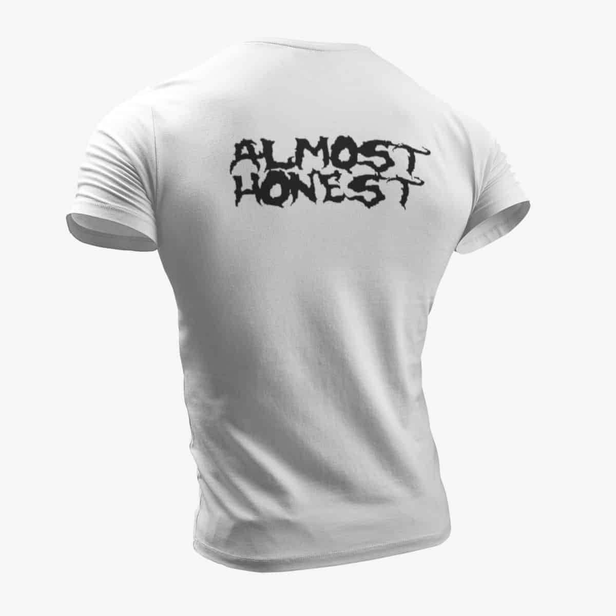 Almost Honest T-Shirt, Almost Honest Logo White T-Shirt, Stoner Metal Merchandise