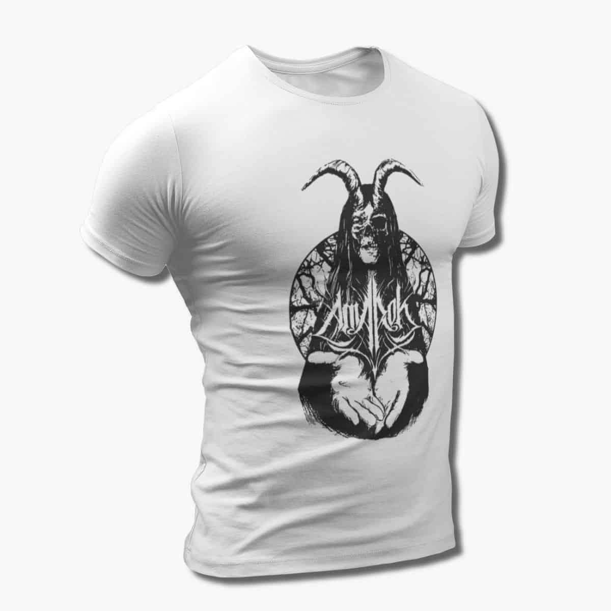 Amarok Band T-Shirt, Amarok Artwork White Tee Shirt, Doom Metal Merchandise