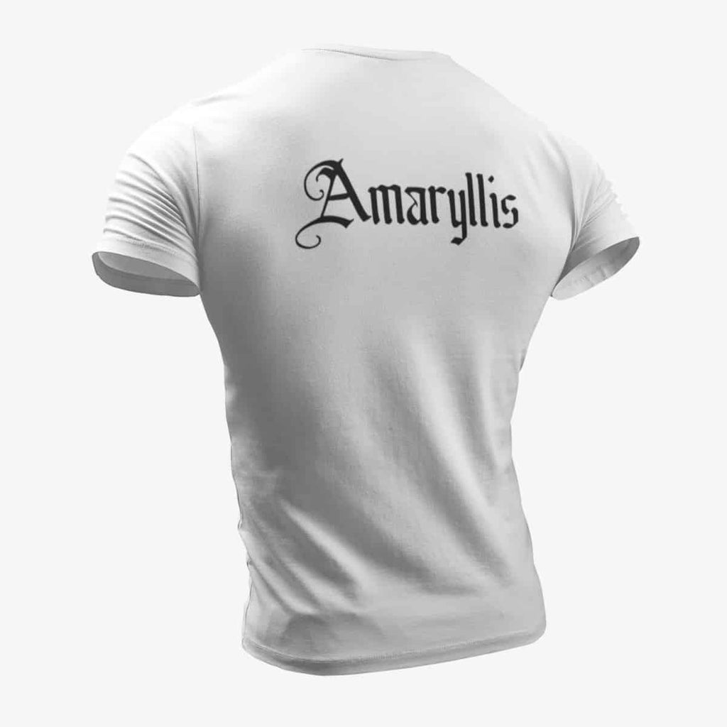 Amaryllis T-Shirt, Amaryllis Logo White T-Shirt, Progressive Metal Merchandise