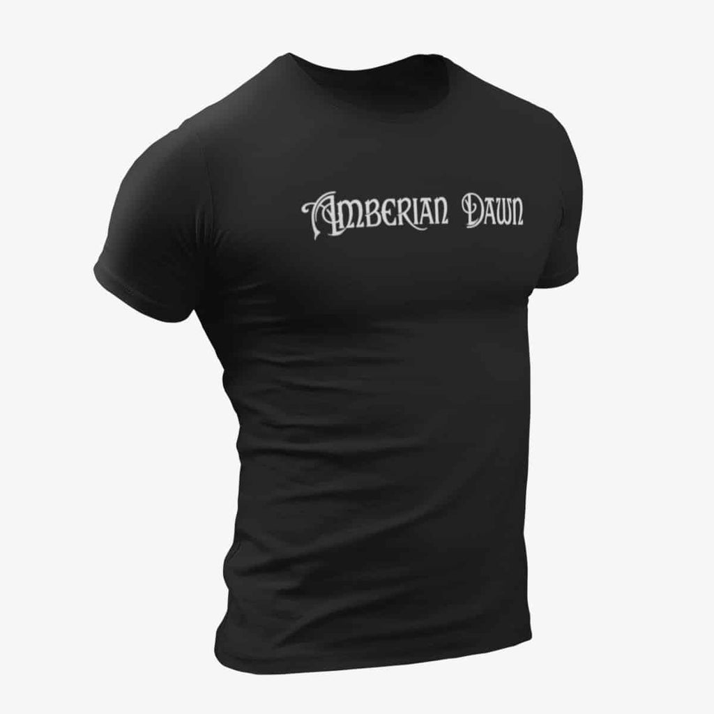 Amberian Dawn T-Shirt, Amberian Dawn Logo Black T-Shirt, Neoclassical Power Metal Merchandise