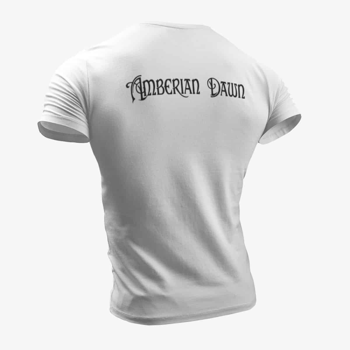 Amberian Dawn T-Shirt, Amberian Dawn Logo White T-Shirt, Neoclassical Power Metal Merchandise