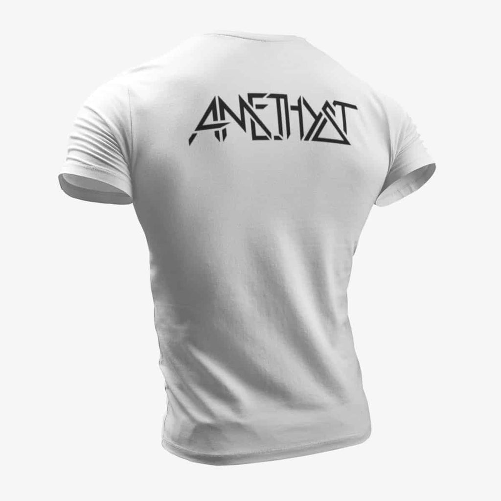 Amethyst T-Shirt, Amethyst Logo White T-Shirt, Hard Rock Merchandise