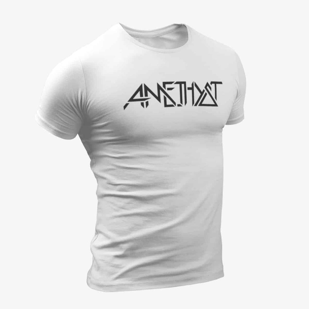 Amethyst T-Shirt, Amethyst Logo White T-Shirt, Hard Rock Merchandise