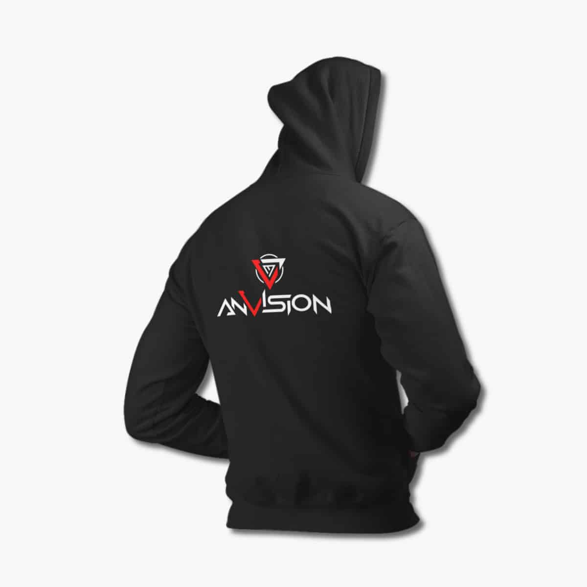 AnVision Hoodie, AnVision Logo Black Hoodie, Progressive Metal Merchandise