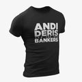 Andi Deris and the Bad Bankers T-Shirt, Andi Deris and the Bad Bankers Logo Black T-Shirt, Hard Rock Merchandise