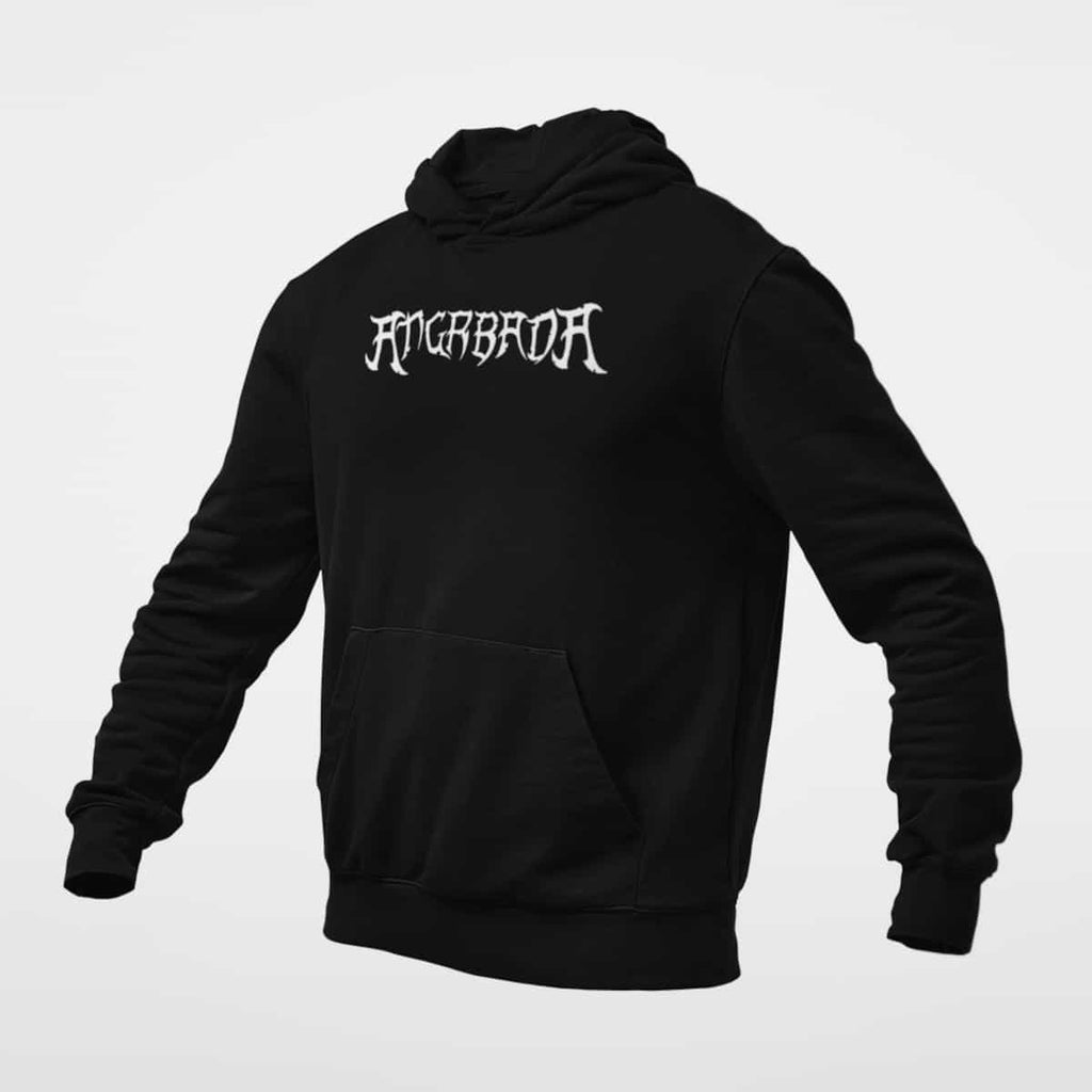 Angrbada Hoodie, Angrbada Logo Black Hoodie, Viking Metal Merchandise