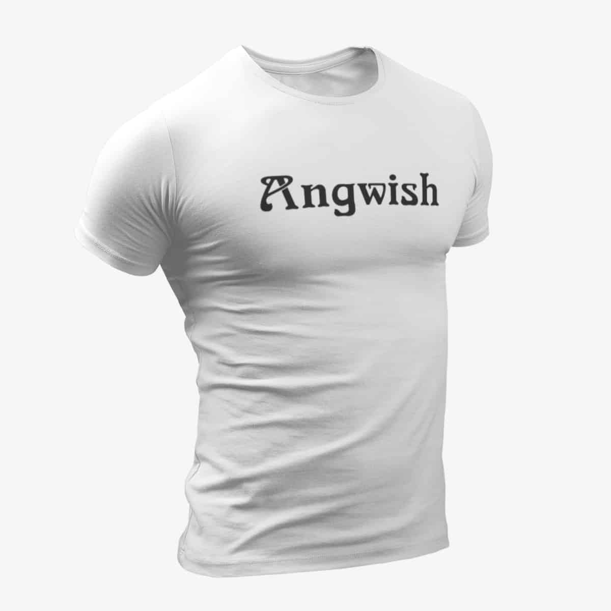 Angwish T-Shirt, Angwish Logo White T-Shirt, Progressive Metal Merchandise