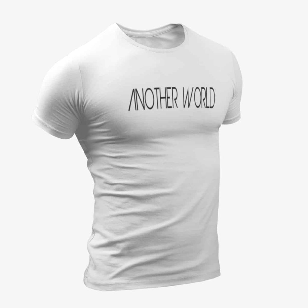 Another World T-Shirt, Another World Logo White T-Shirt, Progressive Metal Merchandise