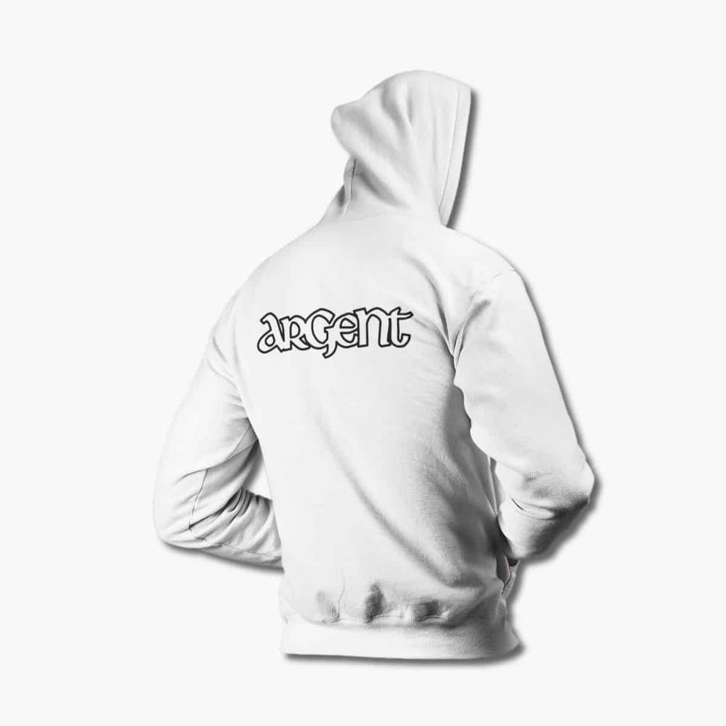 Argent Hoodie, Argent Logo White Hoodie, Hard Rock Merchandise