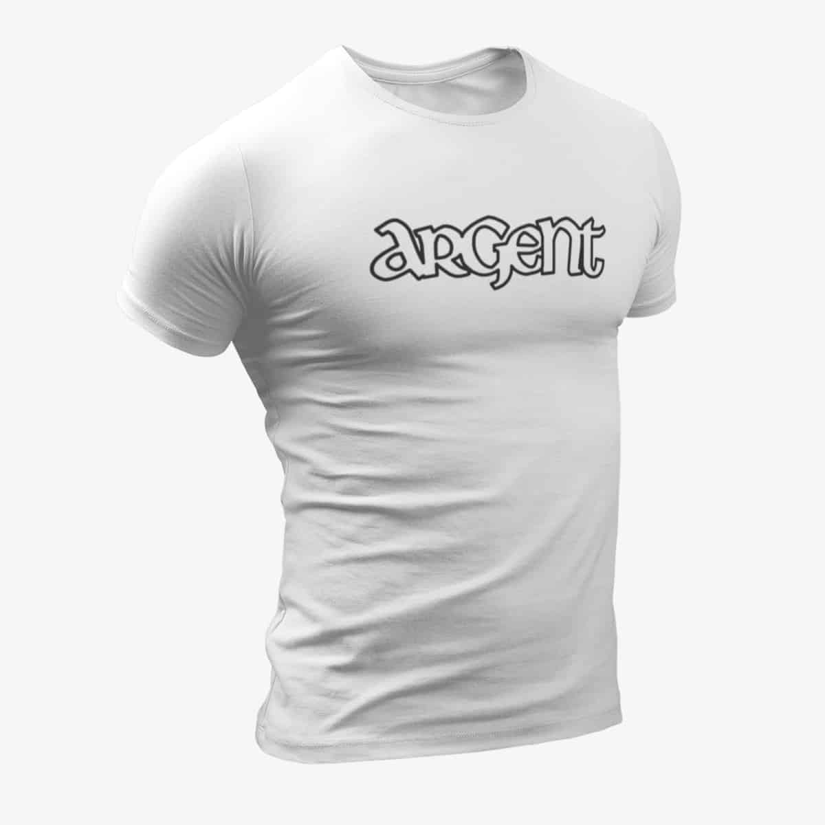 Argent T-Shirt, Argent Logo White T-Shirt, Hard Rock Merchandise