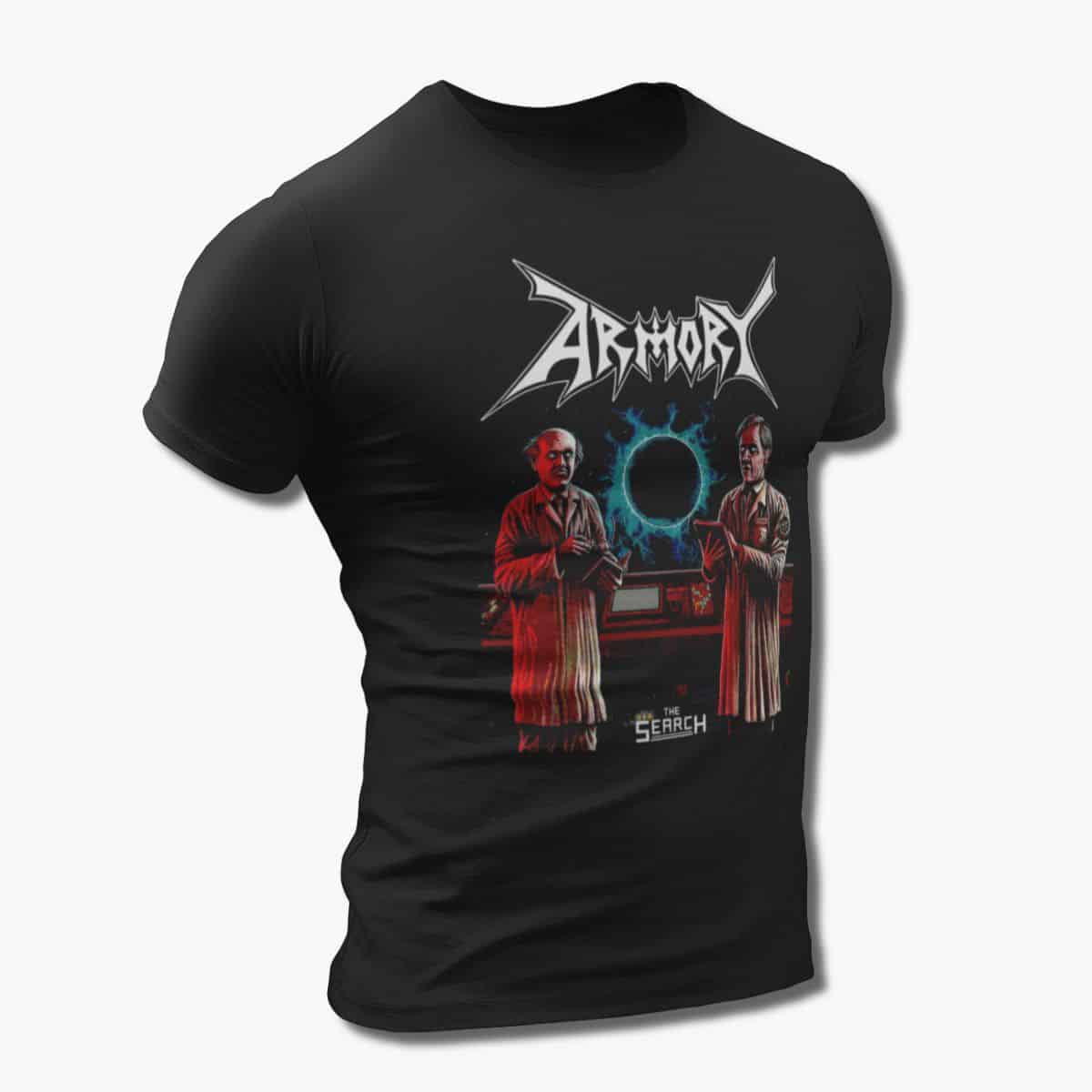Armory Band T-Shirt, Armory The Search Artwork Black Tee Shirt, Speed Metal Merchandise