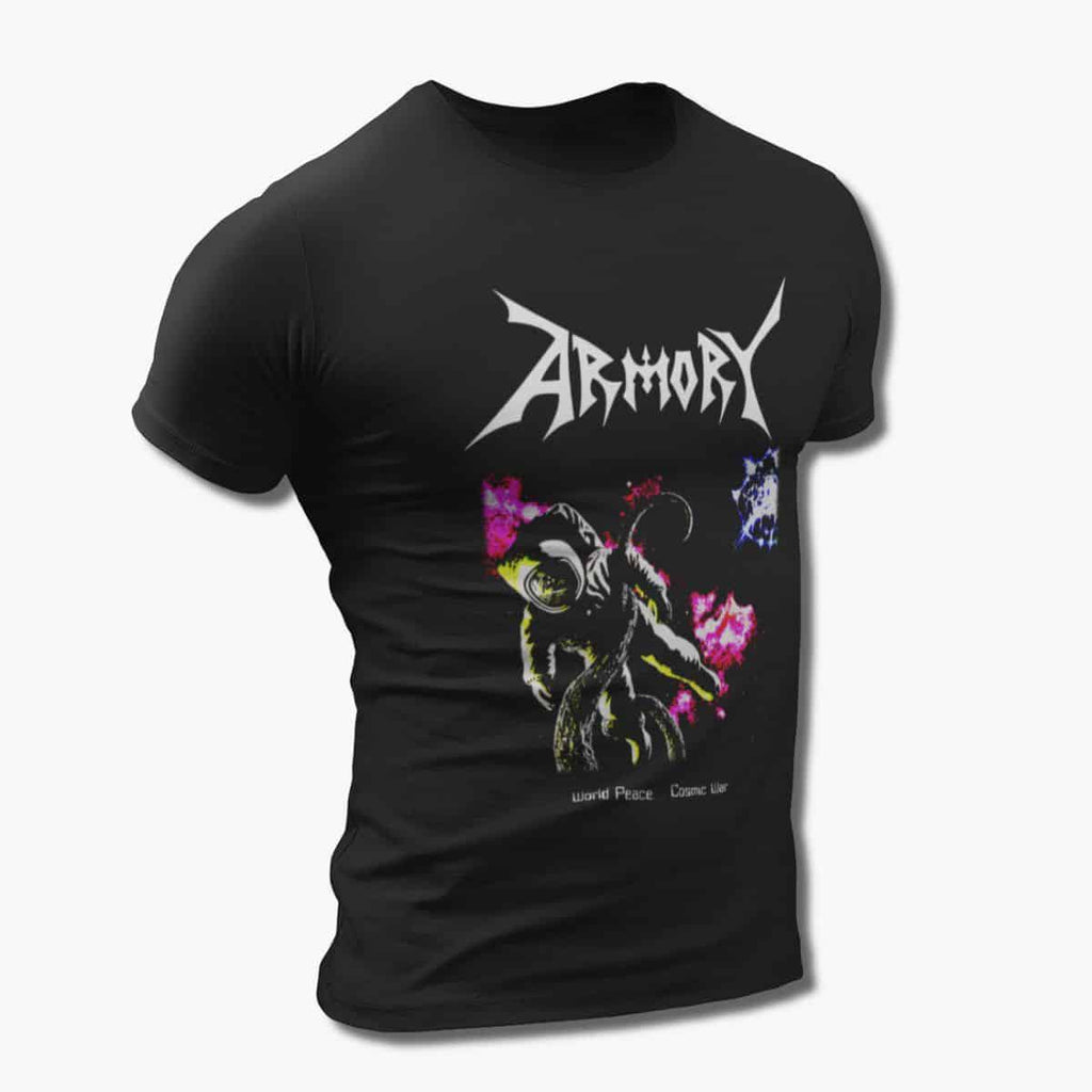 Armory Band T-Shirt, Armory World Peace Cosmic War Artwork Tee Shirt, Speed Metal Merchandise