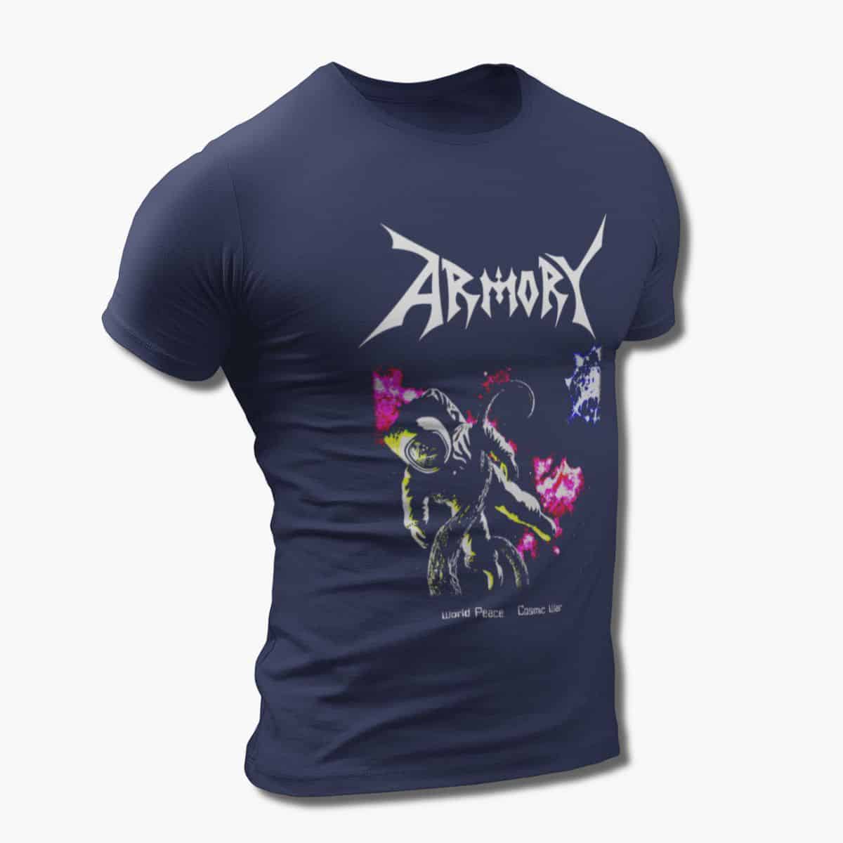 Armory Band T-Shirt, Armory World Peace Cosmic War Artwork Tee Shirt, Speed Metal Merchandise