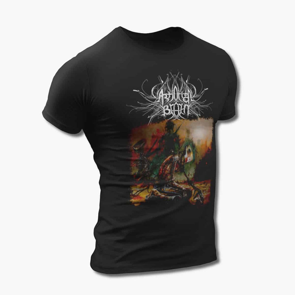 Artificial Brain Band T-Shirt, Artificial Brain Infrared Horicon Black Tee Shirt, Technical Death Metal Merchandise