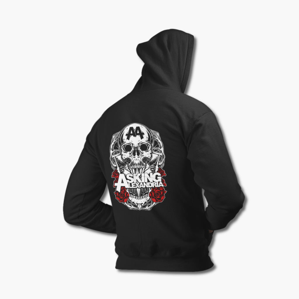 Asking Alexandria Zip Hoodie, Asking Alexandria Artwork Black Zip Sweatshirt