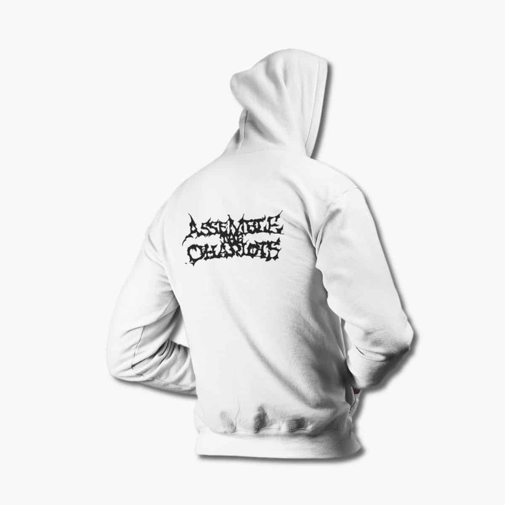 Assemble the Chariots Hoodie, Assemble the Chariots Logo White Hoodie, Symphonic Black Metal Merchandise