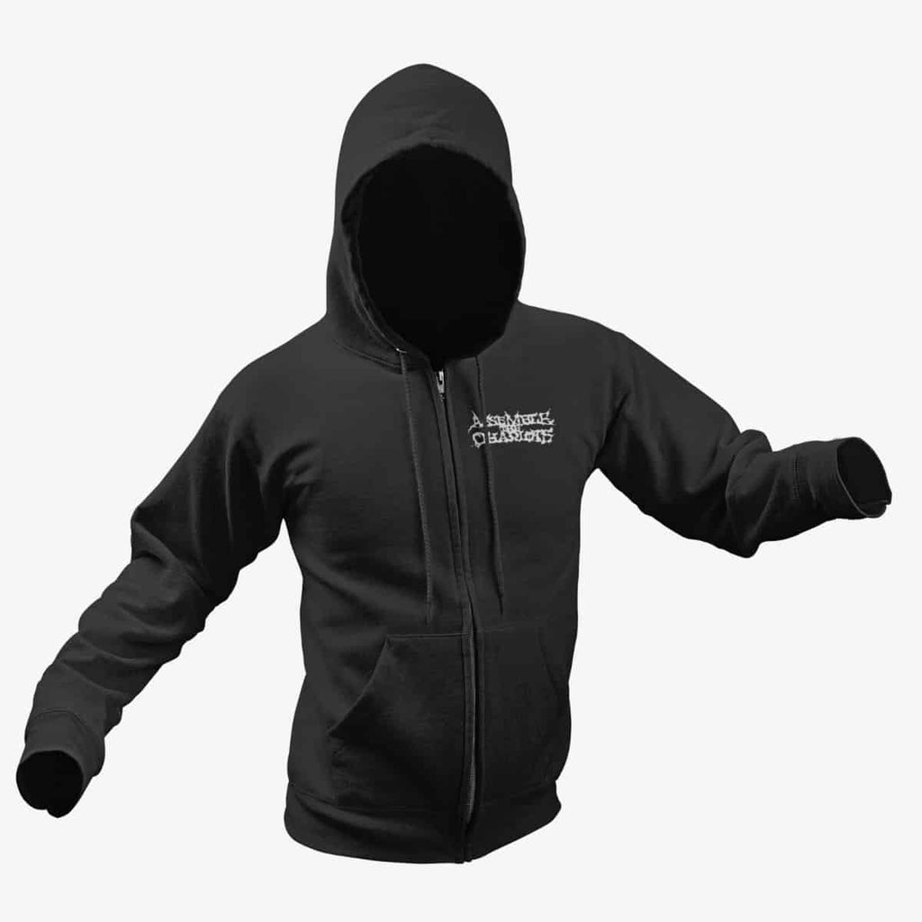 Assemble the Chariots Zip Hoodie, Assemble the Chariots Logo Black Zipper Hoodie, Symphonic Black Metal Merchandise