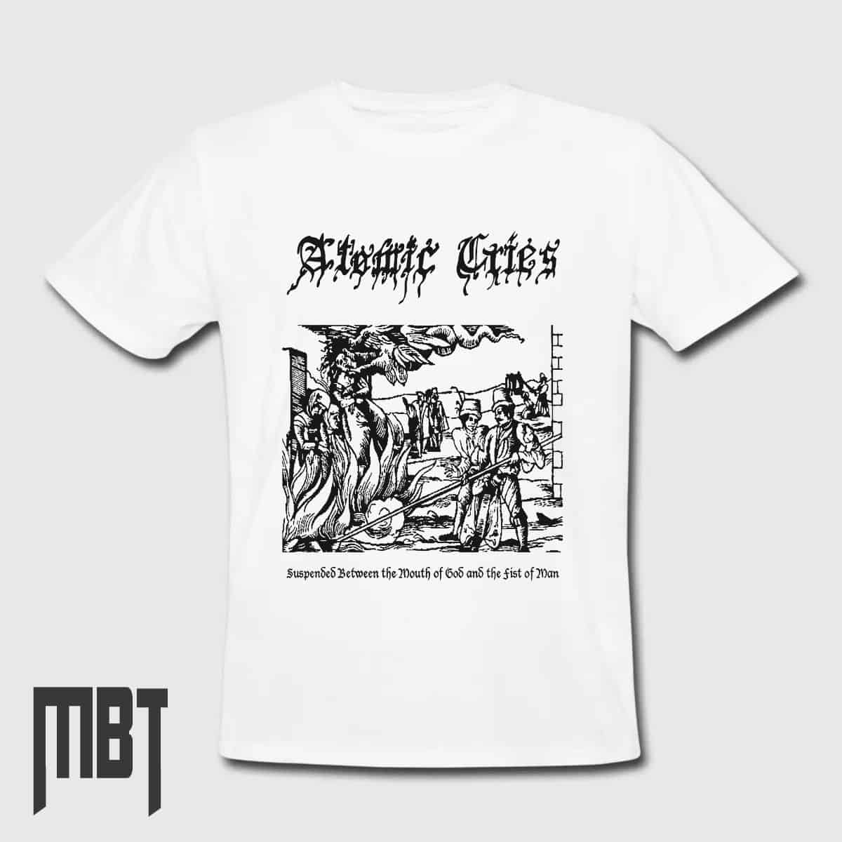 Atomic Cries T-Shirt, Atomic Cries Suspended Between The Mouth Of God Tee Shirt, Metal Merch