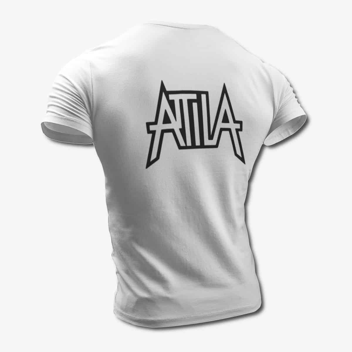 Attila T-Shirt, Attila Band Logo White Tee Shirt, Power Metal Merchandise