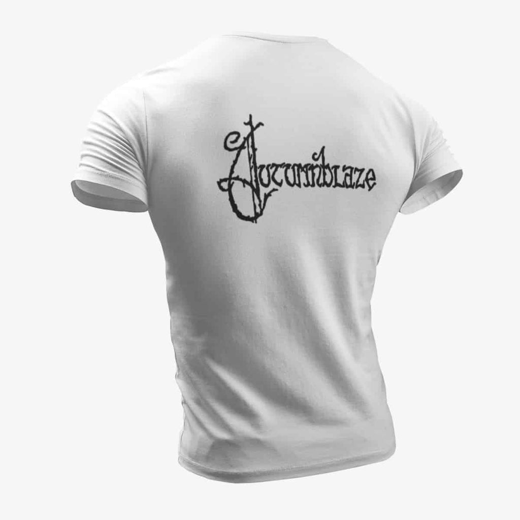 Autumnblaze T-Shirt, Autumnblaze Logo White T-Shirt, Gothic Metal Merchandise