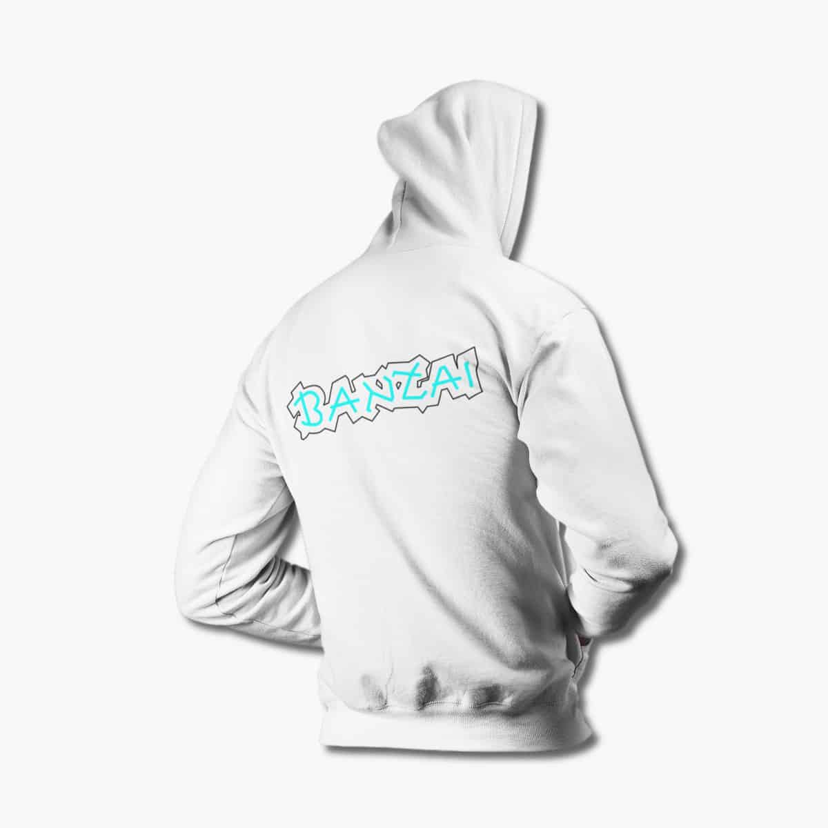 Banzai Hoodie, Banzai Logo White Hoodie, Hard Rock Merchandise